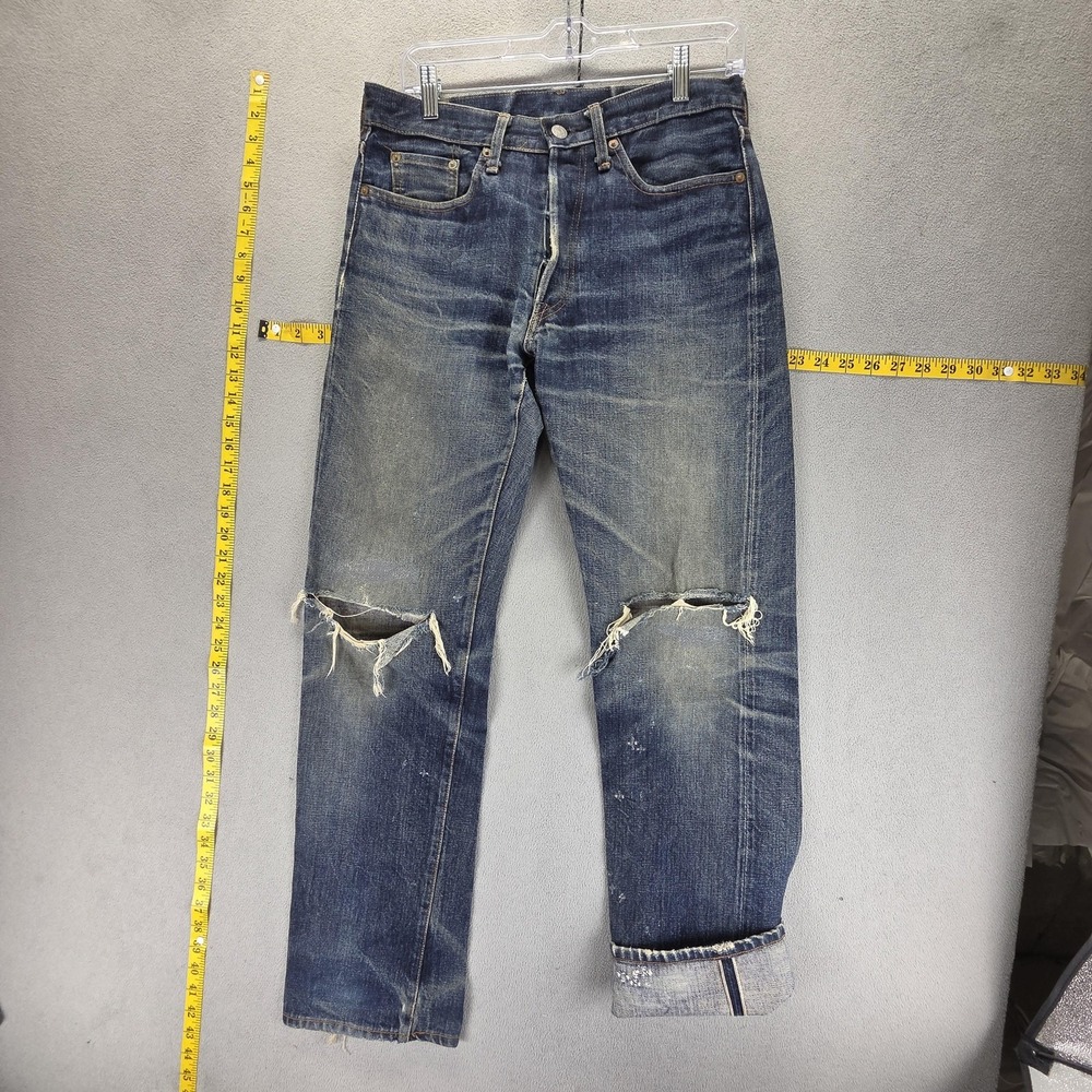 Studio D Artisan Jeans Mens 31x31 Selvedge SD-103 Whiskers Honeycomb Thrashed